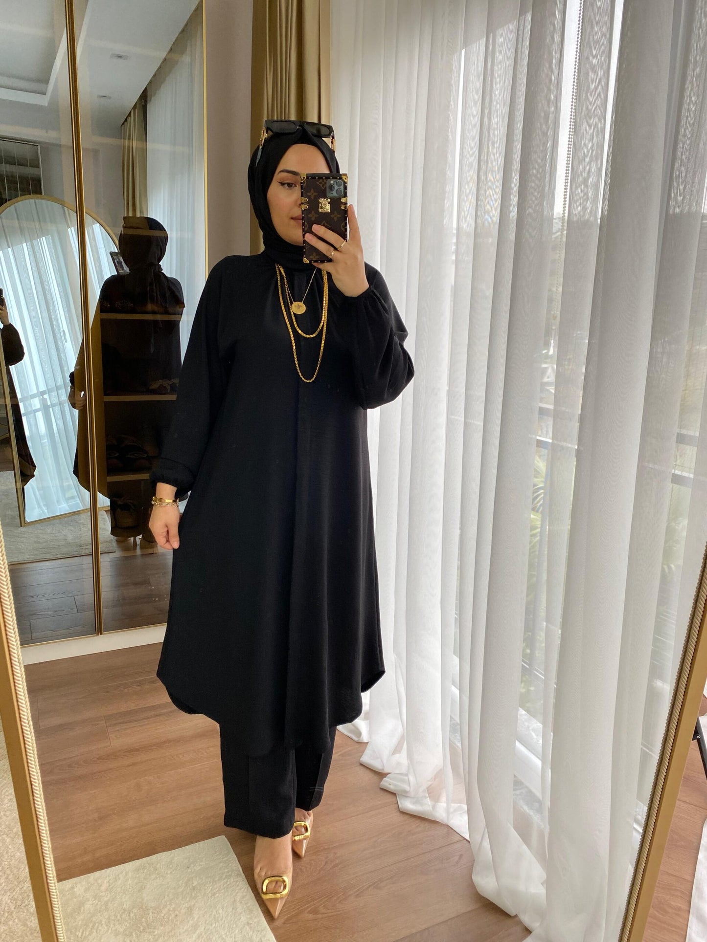 ليكات طويلة مع سروال ستايل تركي