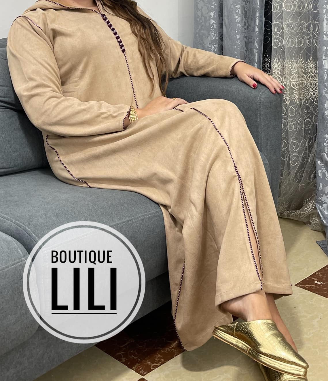 جلابة  شتوية  بوتشامو  Djelaba Peau de chamois