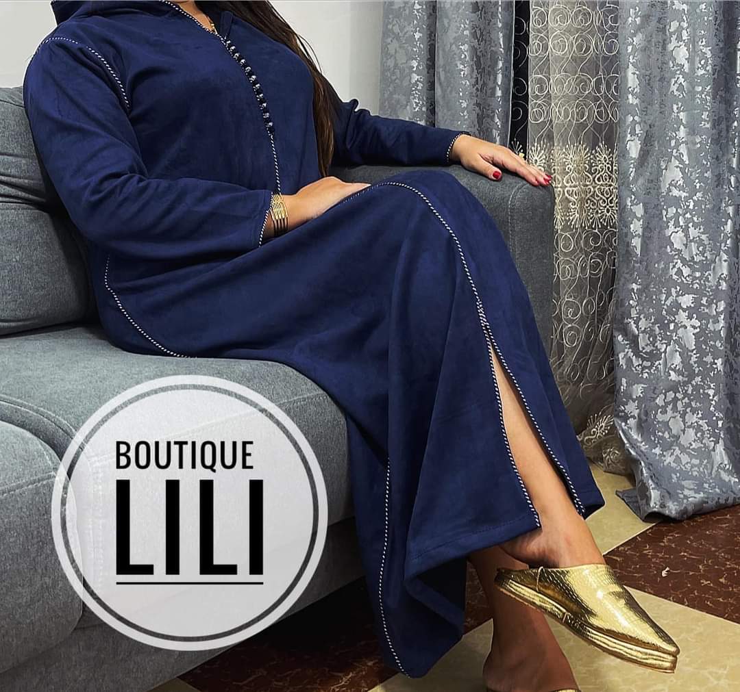 جلابة بوتشامو بالعقاد  Djelaba Peau de chamois simple