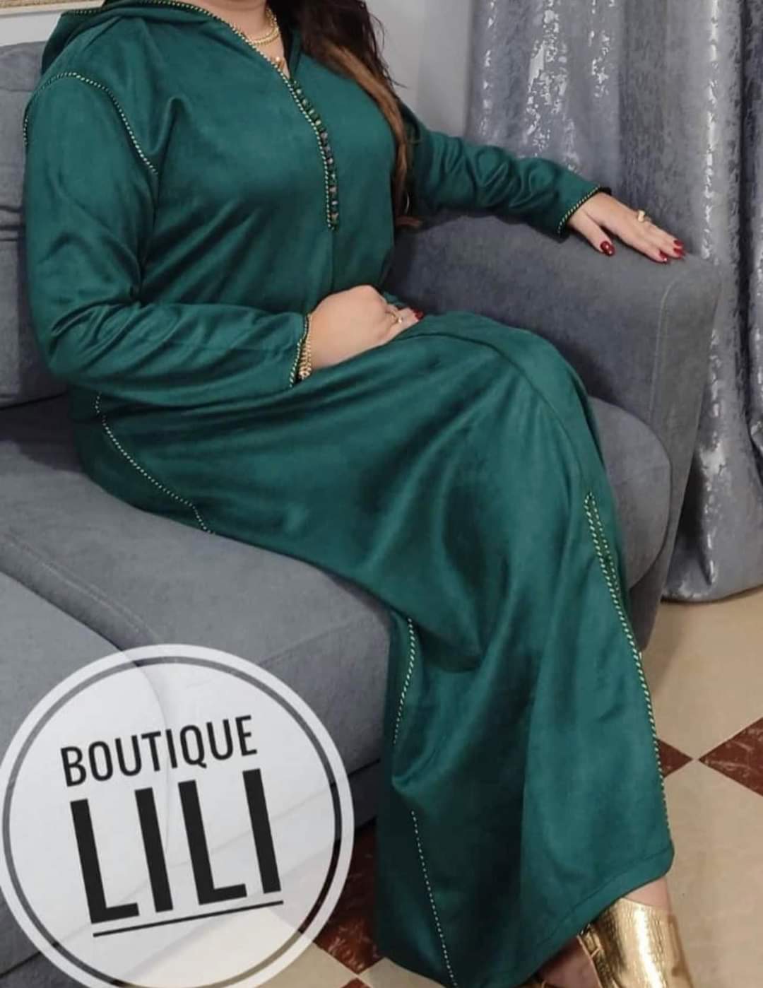 جلابة بوتشامو بالعقاد  Djelaba Peau de chamois simple