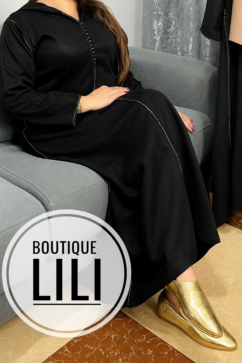 جلابة بوتشامو بالعقاد  Djelaba Peau de chamois simple