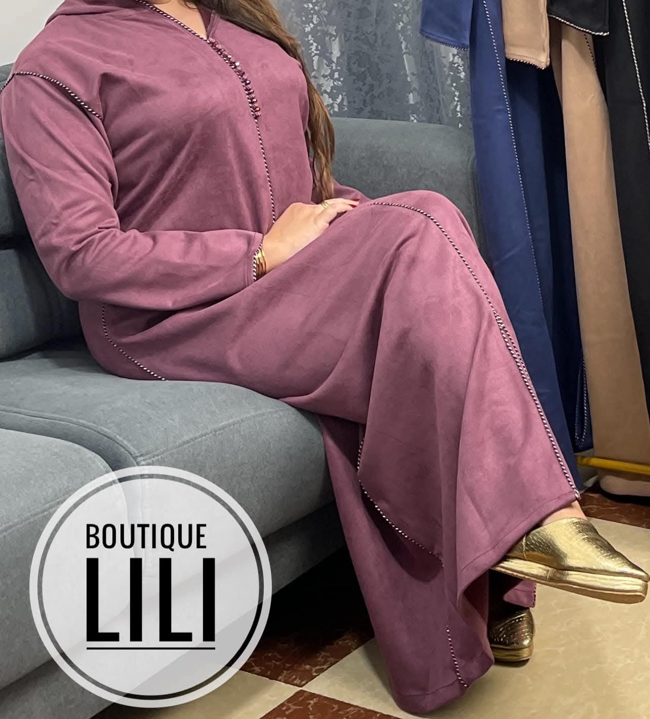 جلابة بوتشامو بالعقاد  Djelaba Peau de chamois simple